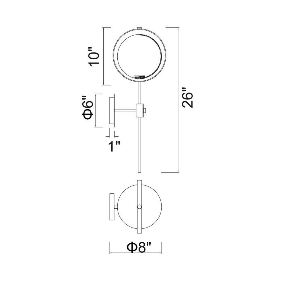 Da Vinci 1 Light Wall Light With Brass Finish