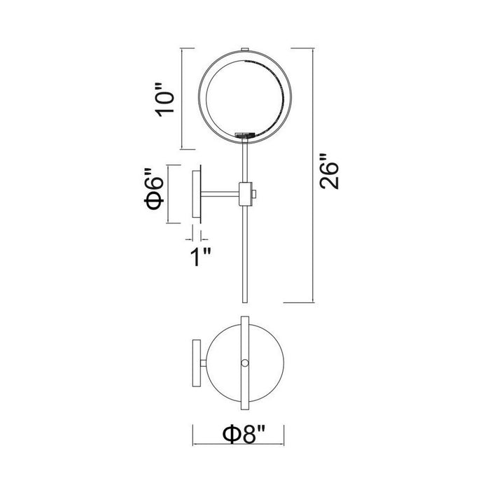 Da Vinci 1 Light Wall Light With Brass Finish