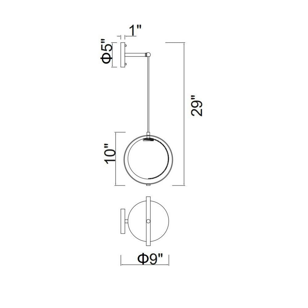 Da Vinci 1 Light Wall Light With Brass Finish