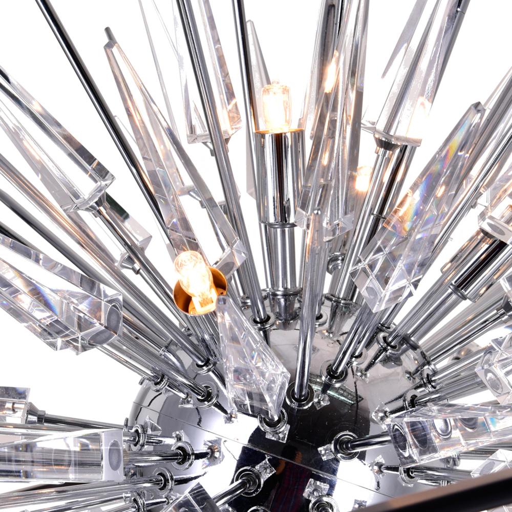 Starburst 6 Light Chandelier With Chrome & Black Finish
