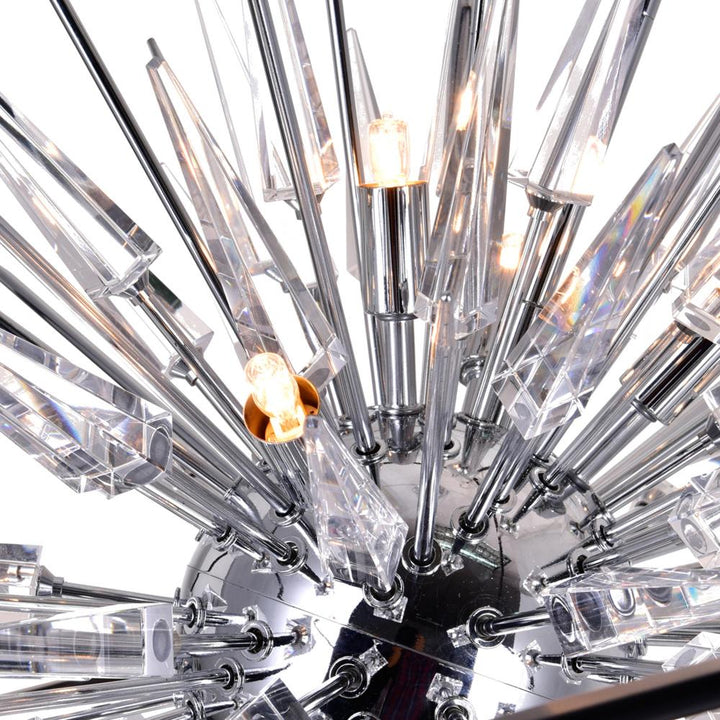 Starburst 6 Light Chandelier With Chrome & Black Finish