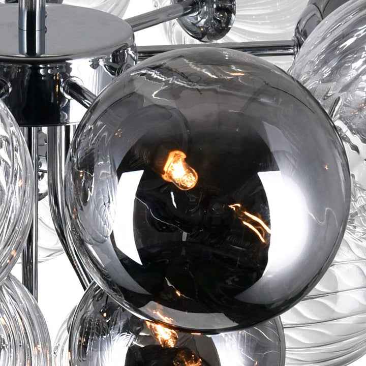 Pallocino 10 Light Flush Mount With Chrome Finish