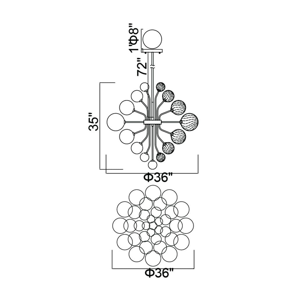 Pallocino 27 Light Chandelier With Chrome Finish