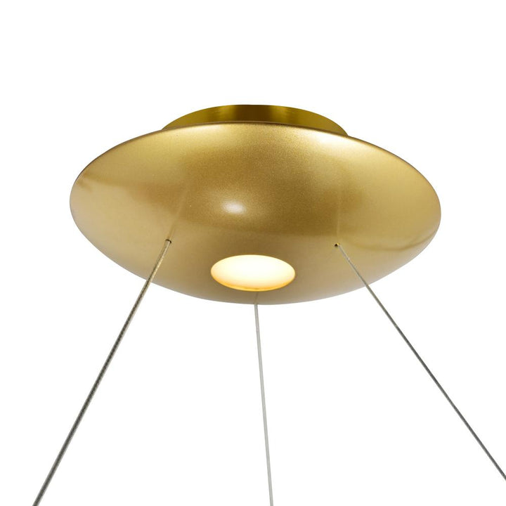 Deux Lunes LED Chandelier With Sun Gold & Black Finish