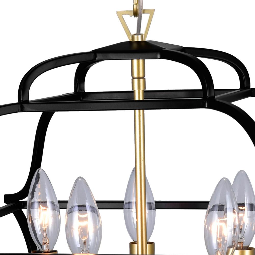 Tudor 5 Light Chandelier With Satin Gold & Black Finish