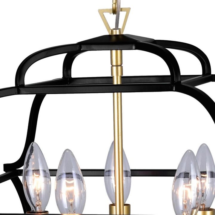 Tudor 5 Light Chandelier With Satin Gold & Black Finish