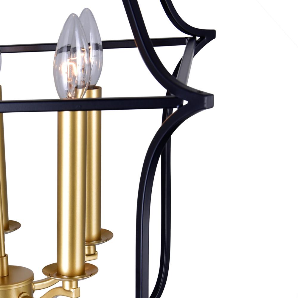 Tudor 5 Light Chandelier With Satin Gold & Black Finish