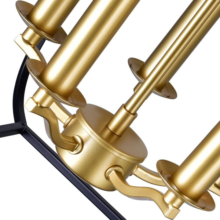 Tudor 5 Light Chandelier With Satin Gold & Black Finish