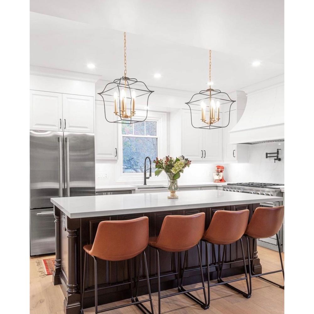 Tudor 5 Light Chandelier With Satin Gold & Black Finish
