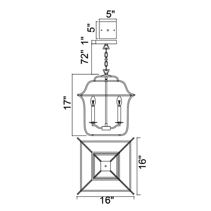 Tudor 5 Light Chandelier With Satin Gold & Black Finish