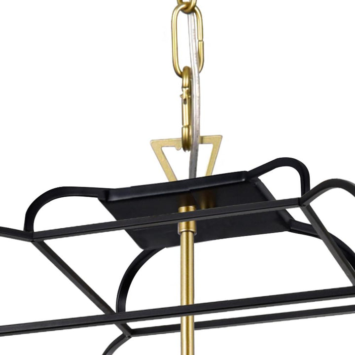 Tudor 6 Light Chandelier With Satin Gold & Black Finish