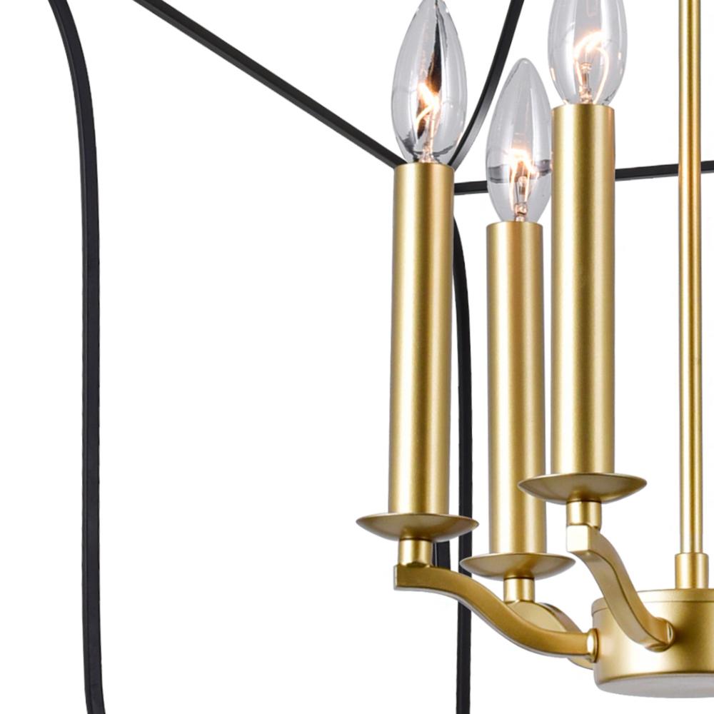 Tudor 6 Light Chandelier With Satin Gold & Black Finish