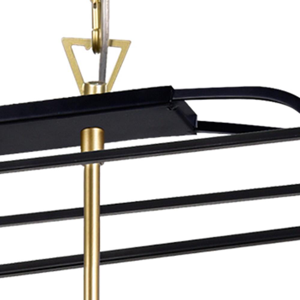Tudor 6 Light Island/Pool Table Chandelier With Satin Gold & Black Finish