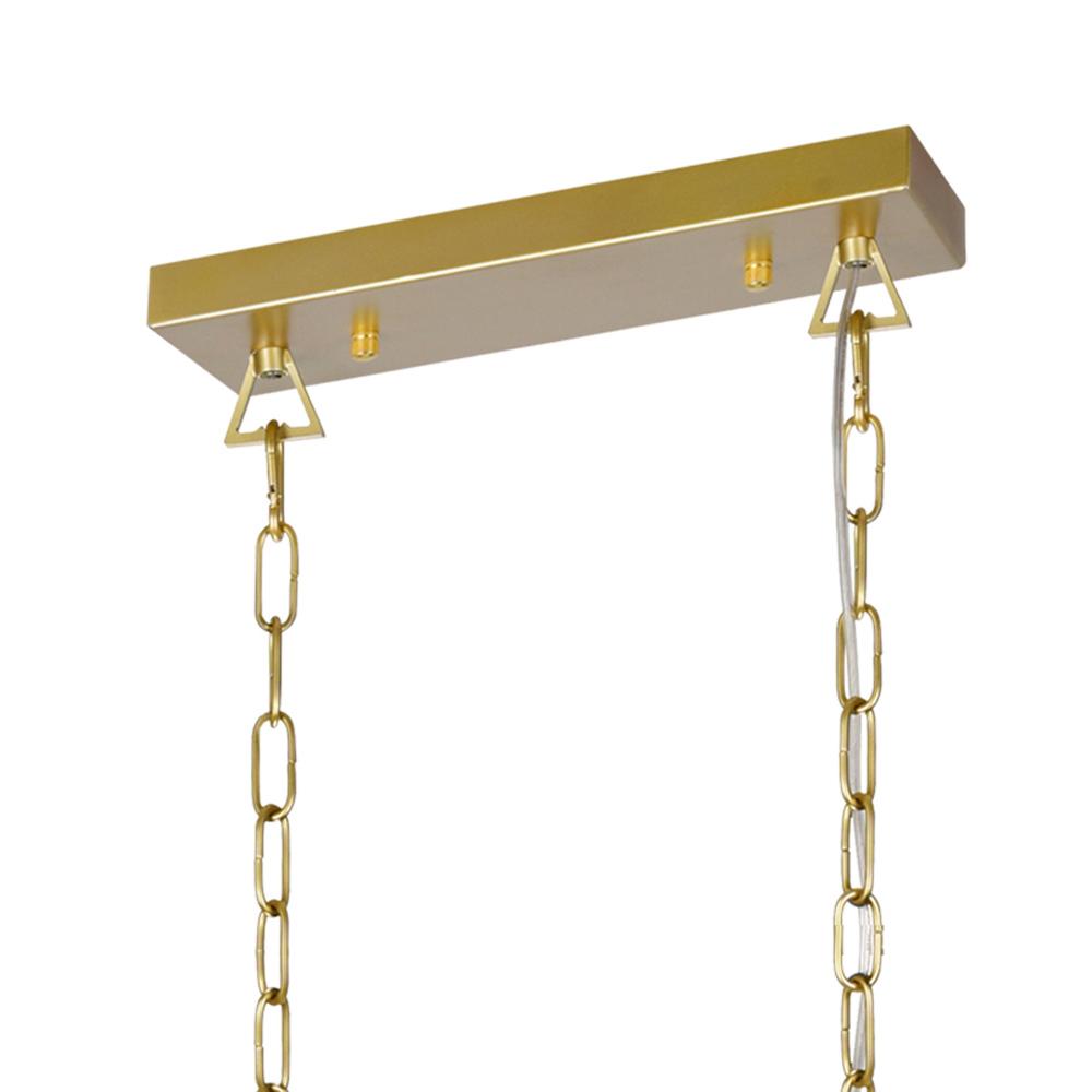 Tudor 6 Light Island/Pool Table Chandelier With Satin Gold & Black Finish