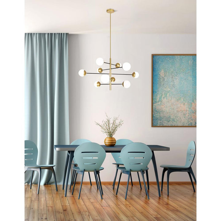 Compass 10 Light Chandelier With Medallion Gold Finish