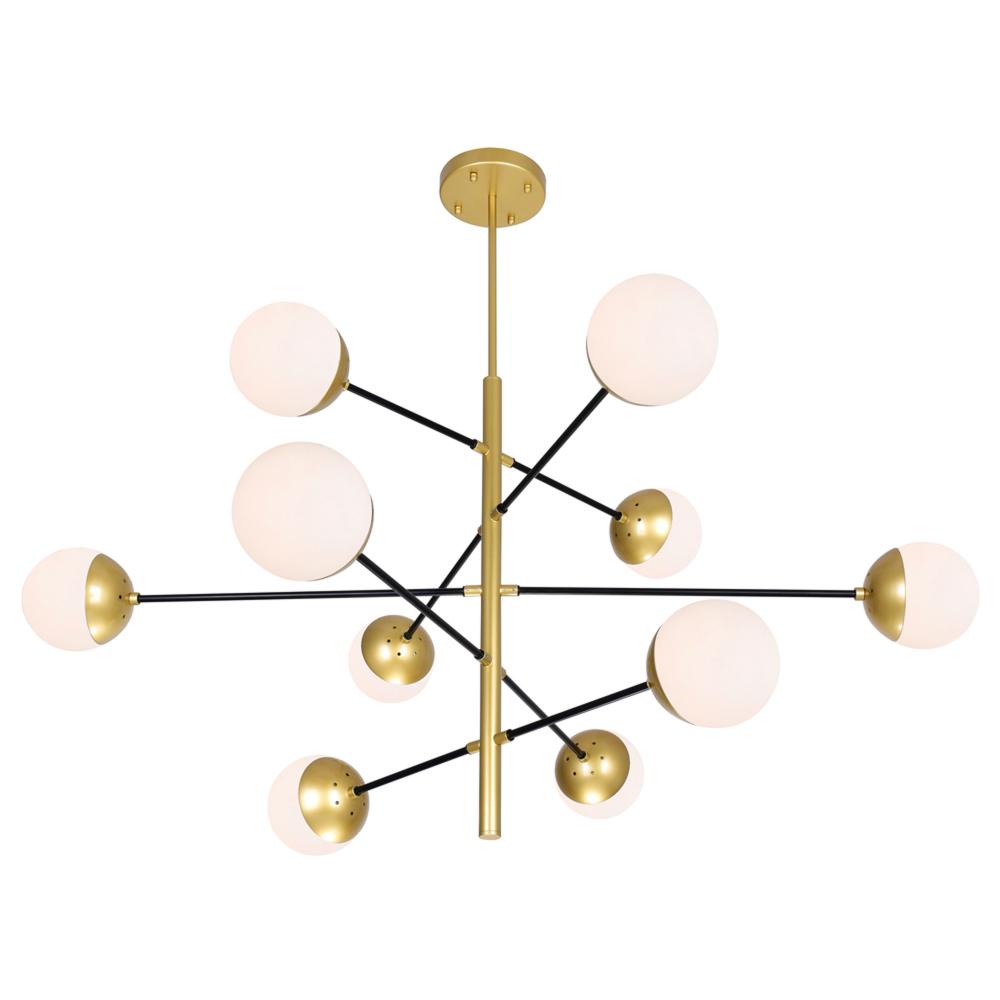 Compass 10 Light Chandelier With Medallion Gold Finish