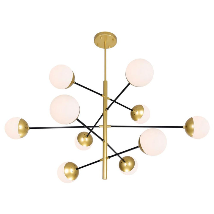 Compass 10 Light Chandelier With Medallion Gold Finish