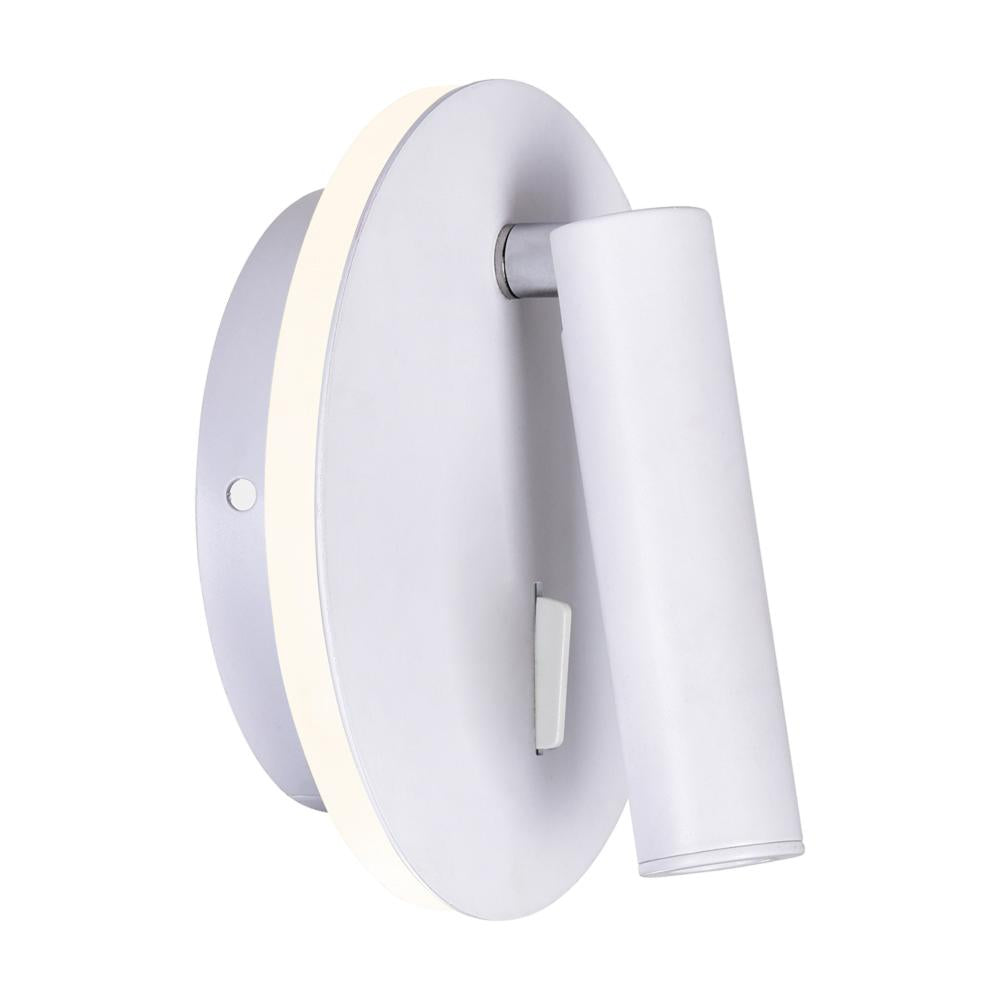 Private I LED Sconce With Matte White Finish