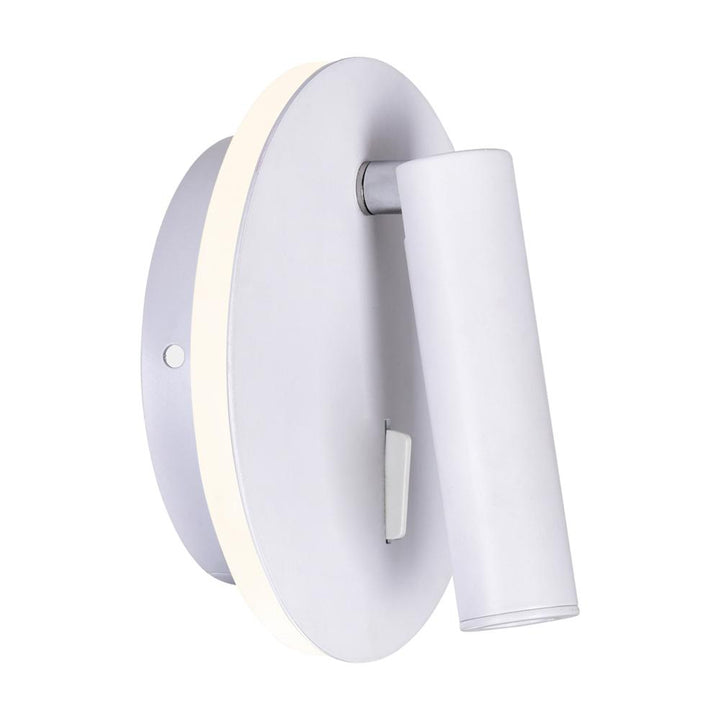 Private I LED Sconce With Matte White Finish