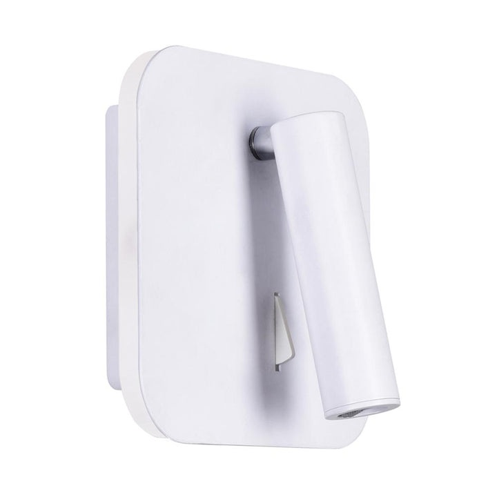 Private I LED Sconce With Matte White Finish