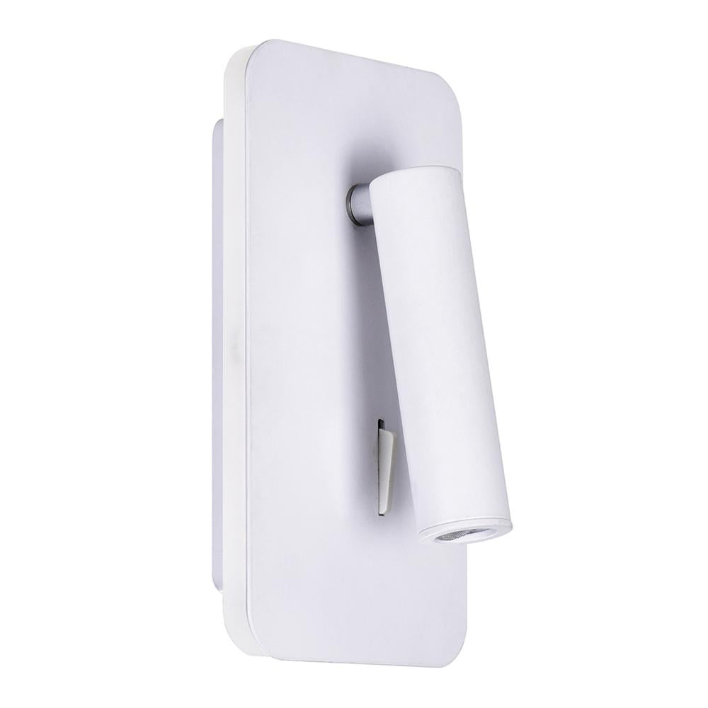 Private I LED Sconce With Matte White Finish