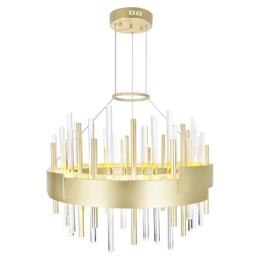 Millipede 20 in LED Satin Gold Chandelier