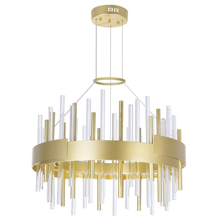 Millipede 20 in LED Satin Gold Chandelier