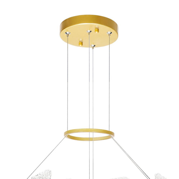 Guadiana 32 in LED Satin Gold Chandelier