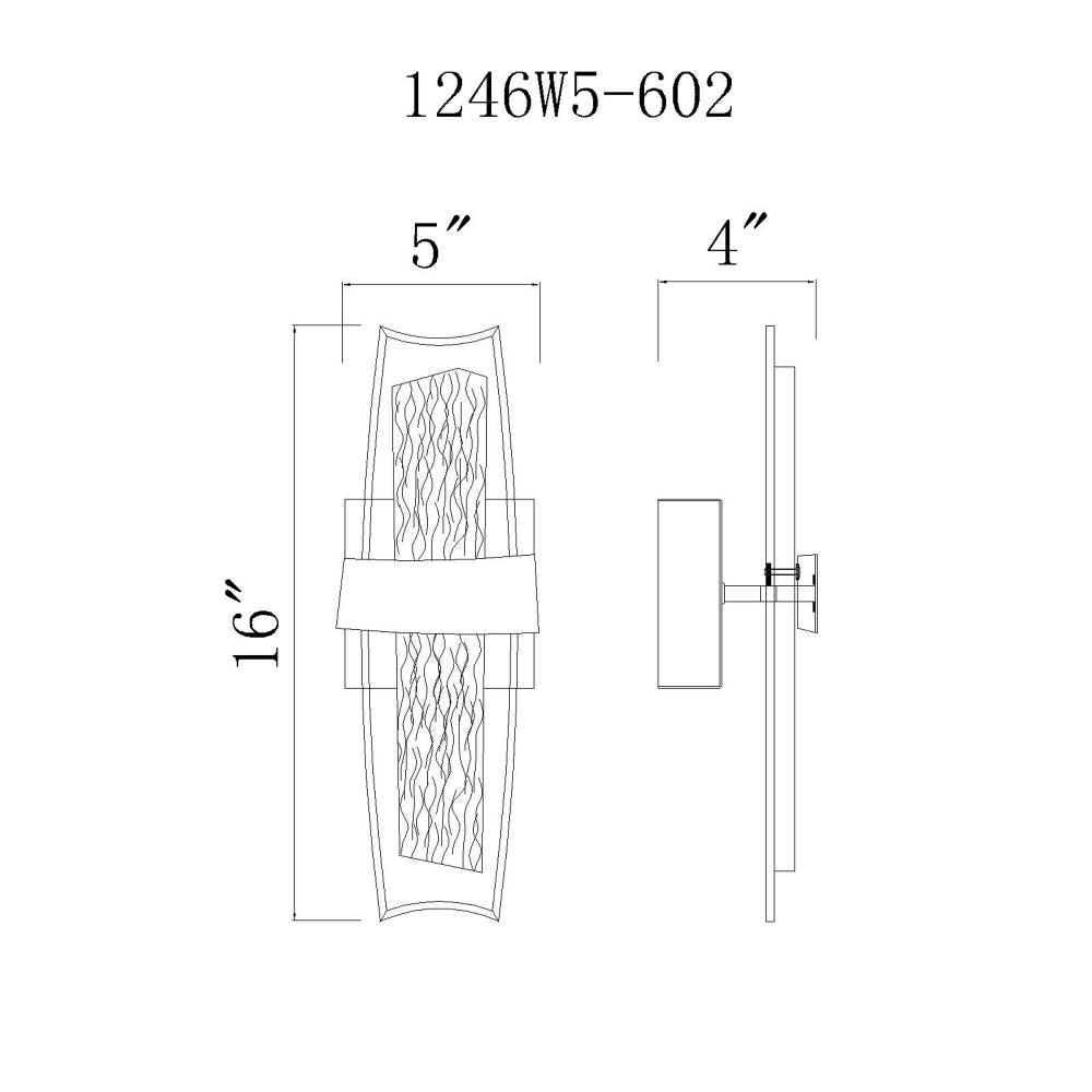 Guadiana 5 in LED Satin Gold Wall Sconce