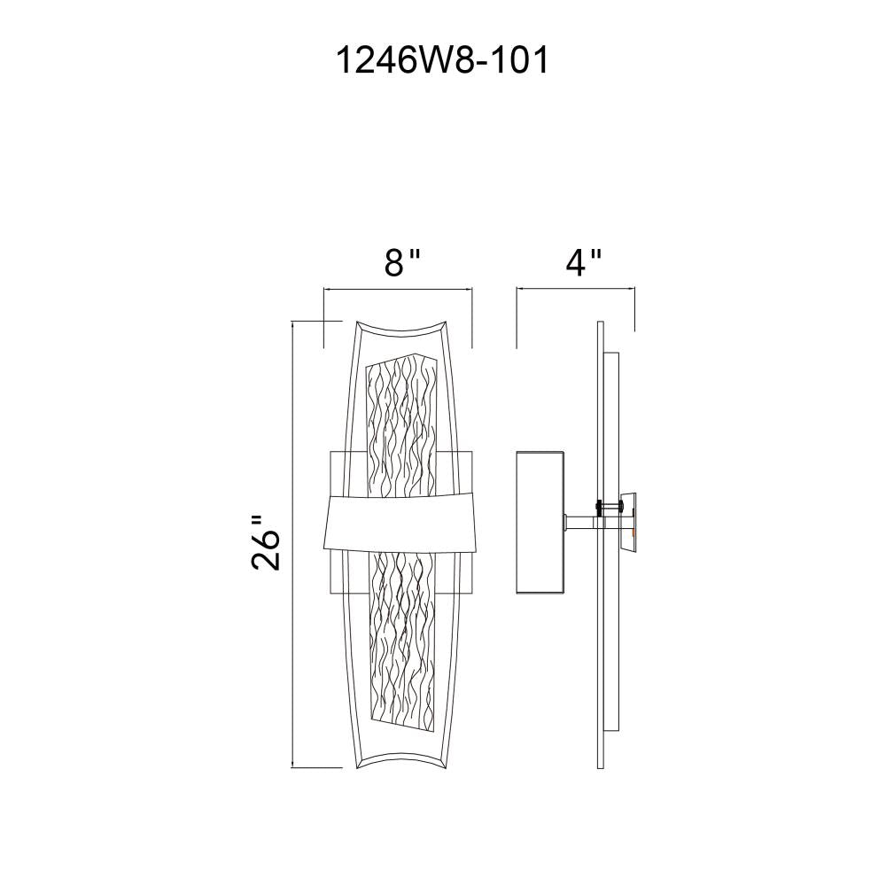 Guadiana Integrated LED Black Wall Light