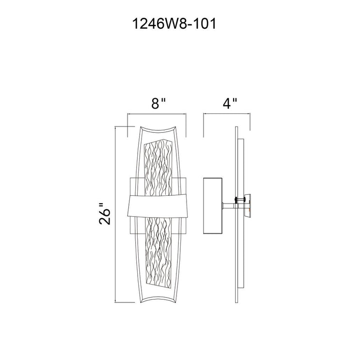 Guadiana Integrated LED Black Wall Light