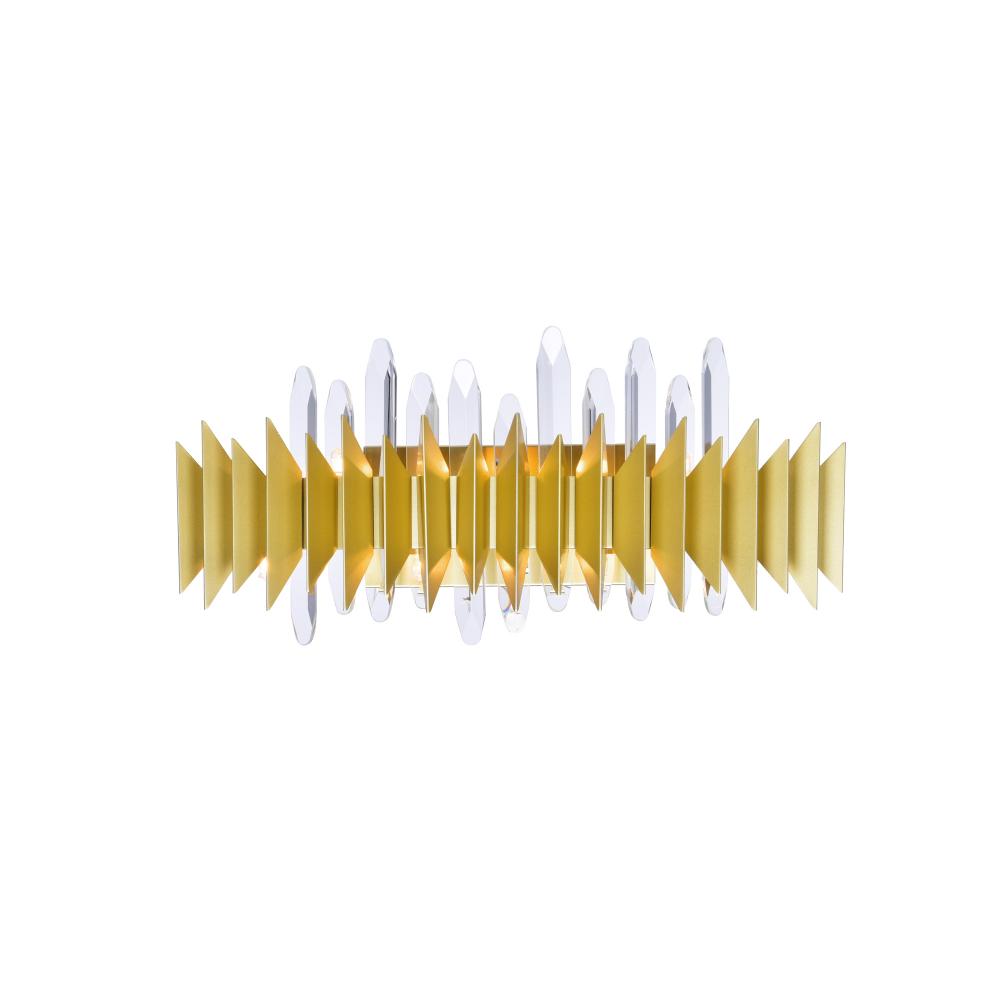 Cityscape 7 Light Wall Sconce With Satin Gold Finish
