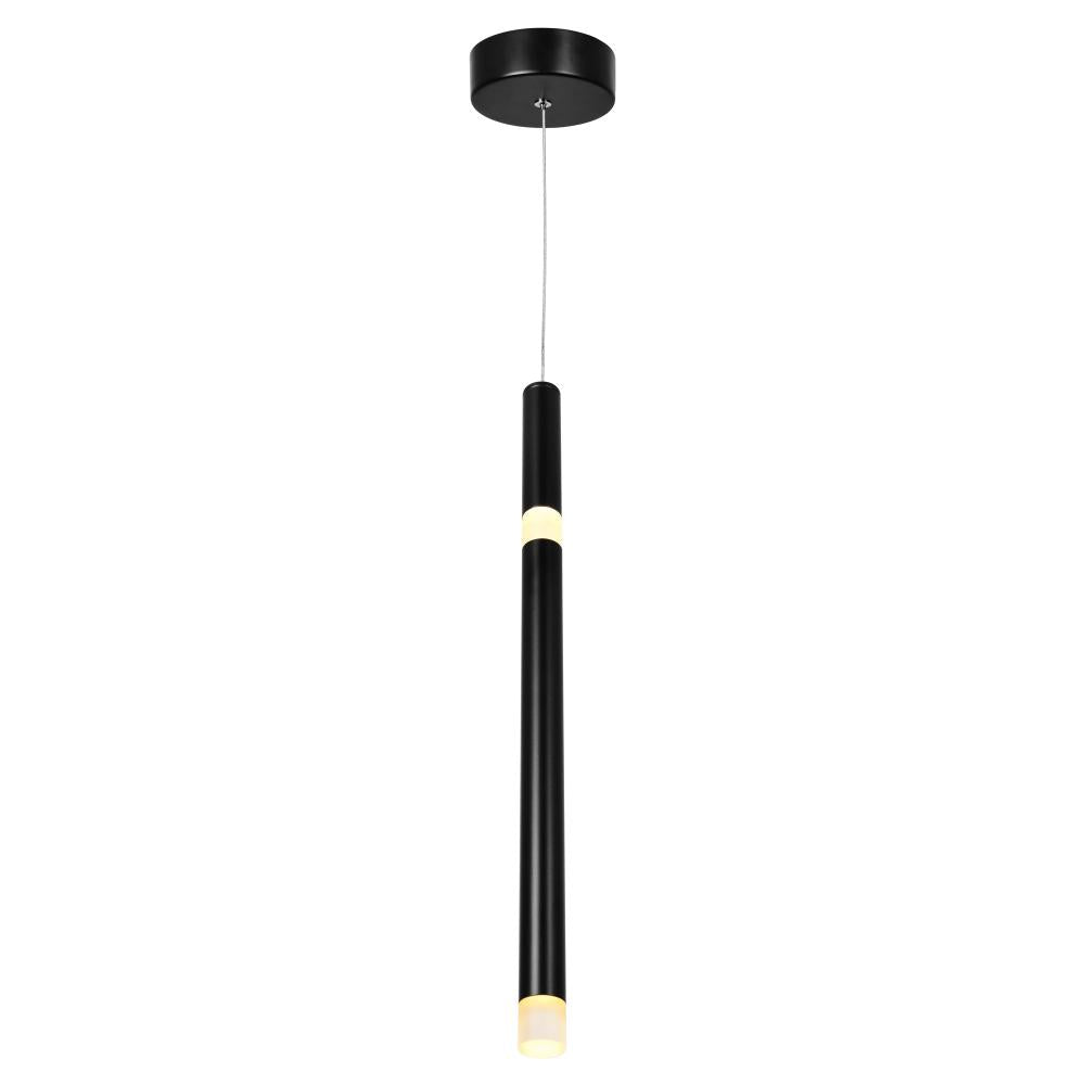 Flute 1 Light LED Pendant With Black Finish