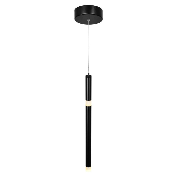Flute 1 Light LED Pendant With Black Finish