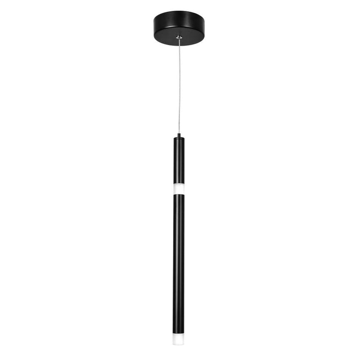 Flute 1 Light LED Pendant With Black Finish