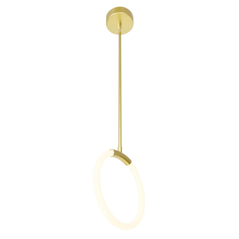 Hoops 1 Light LED Pendant With Satin Gold Finish