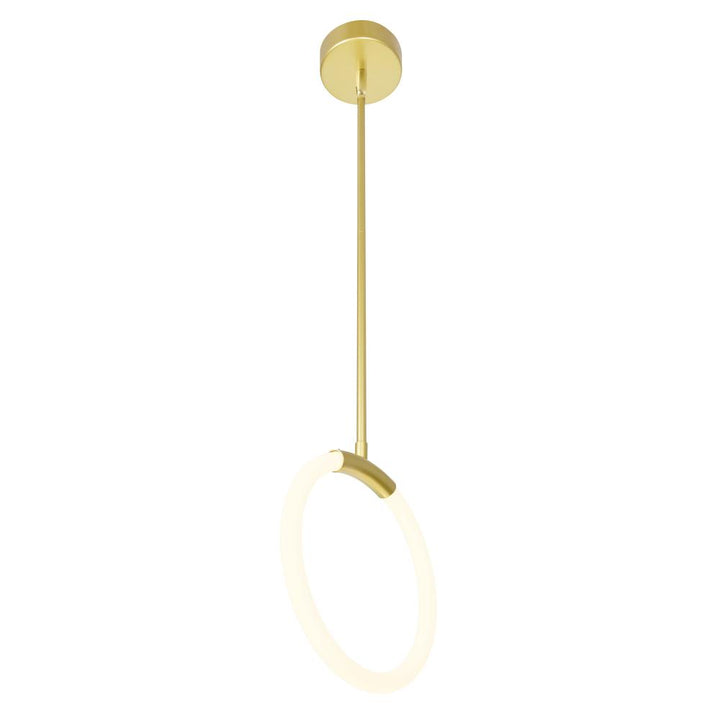 Hoops 1 Light LED Pendant With Satin Gold Finish