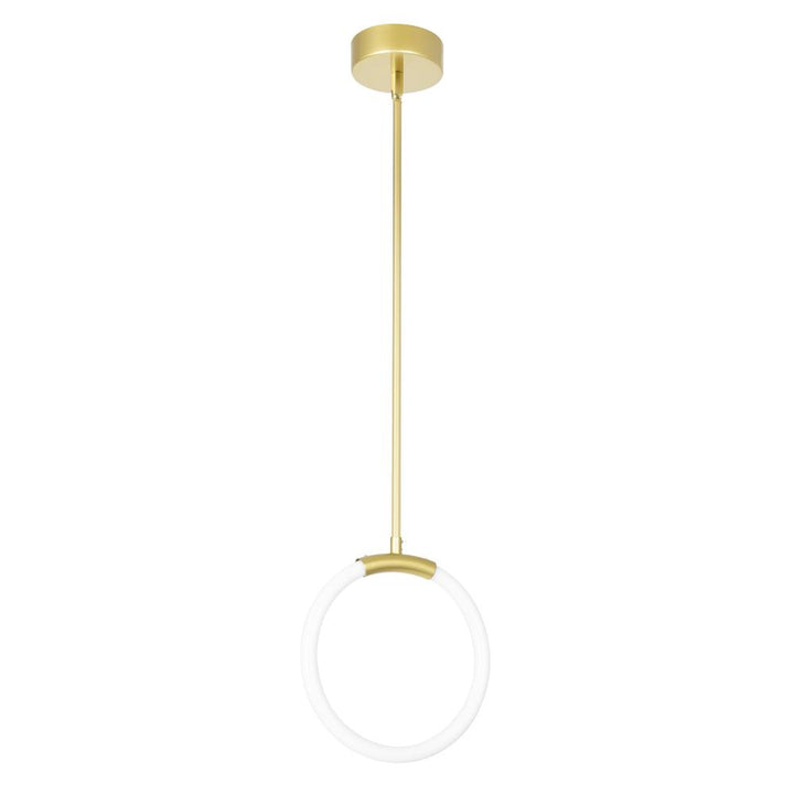 Hoops 1 Light LED Pendant With Satin Gold Finish