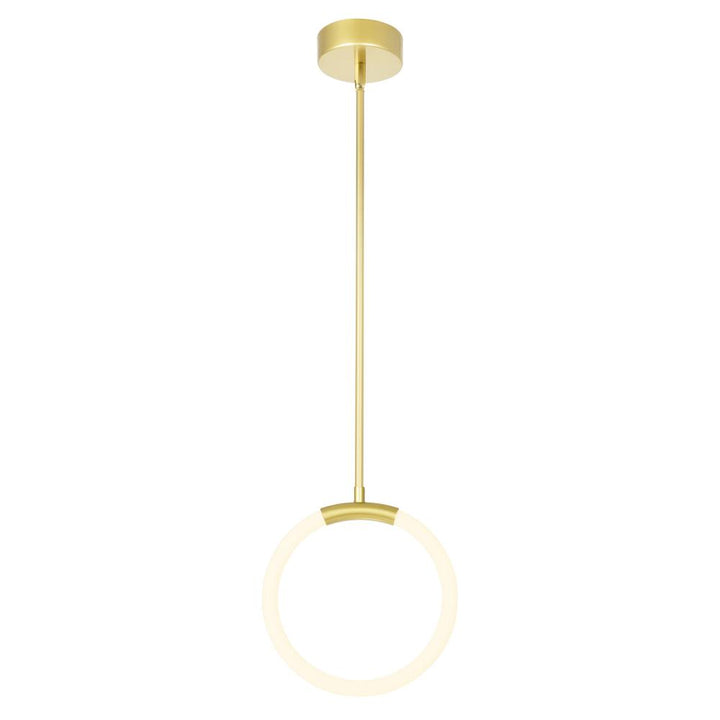 Hoops 1 Light LED Pendant With Satin Gold Finish