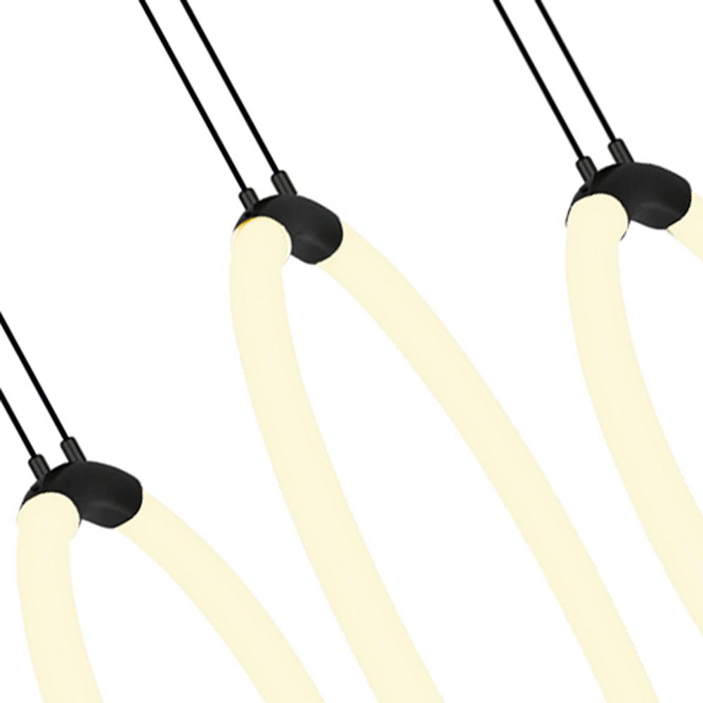 Hoops 5 Light LED Chandelier With Black Finish