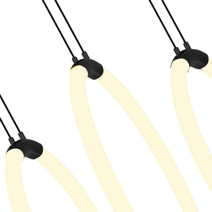 Hoops 5 Light LED Chandelier With Black Finish