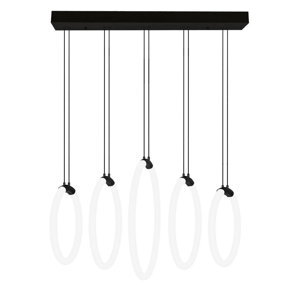 Hoops 5 Light LED Chandelier With Black Finish