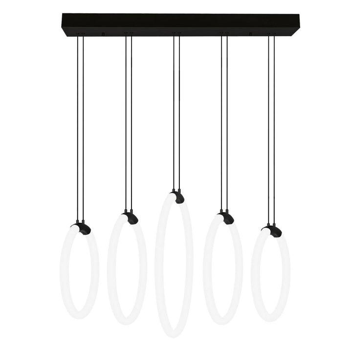 Hoops 5 Light LED Chandelier With Black Finish