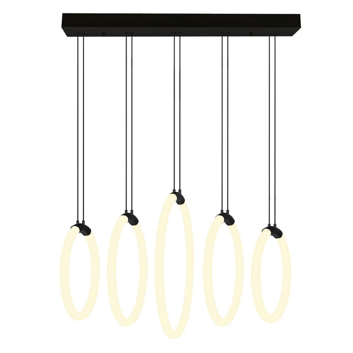 Hoops 5 Light LED Chandelier With Black Finish