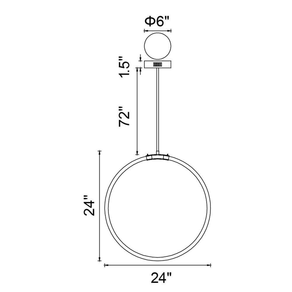 Hoops 1 Light LED Chandelier With Satin Gold Finish