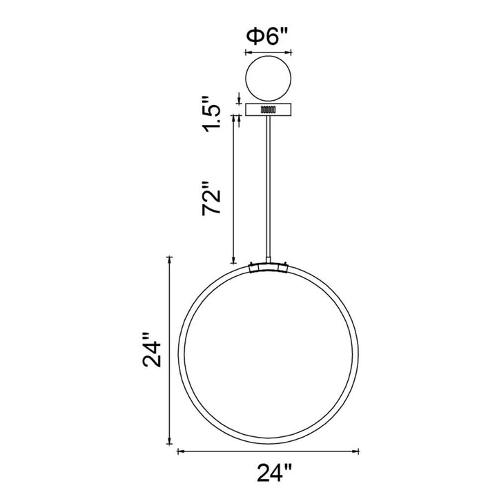Hoops 1 Light LED Chandelier With Satin Gold Finish