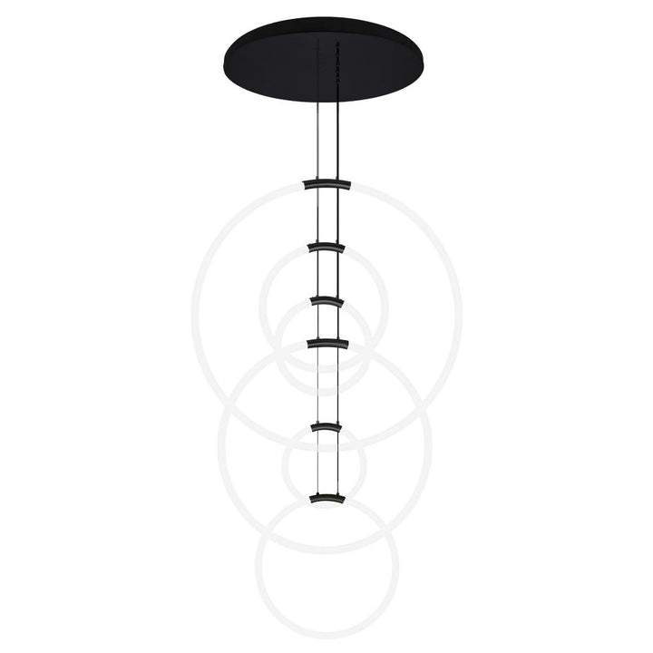 Hoops 6 Light LED Chandelier With Black Finish