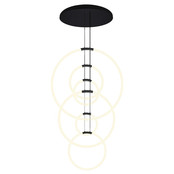 Hoops 6 Light LED Chandelier With Black Finish