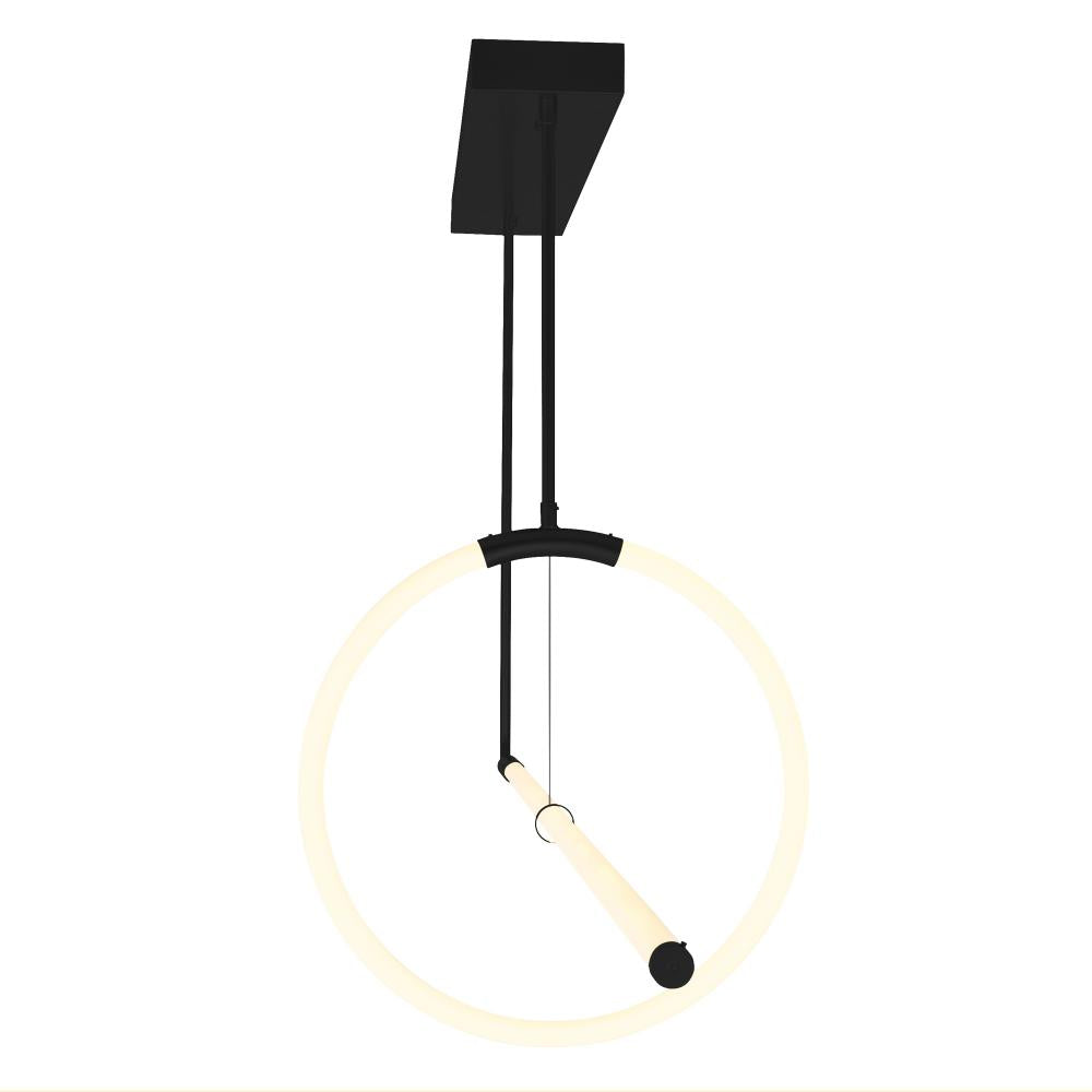 Hoops 2 Light LED Chandelier With Black Finish