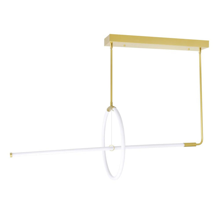 Hoops 2 Light LED Chandelier With Satin Gold Finish